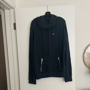 Aviator Nation Black Hoodie with Gold Details